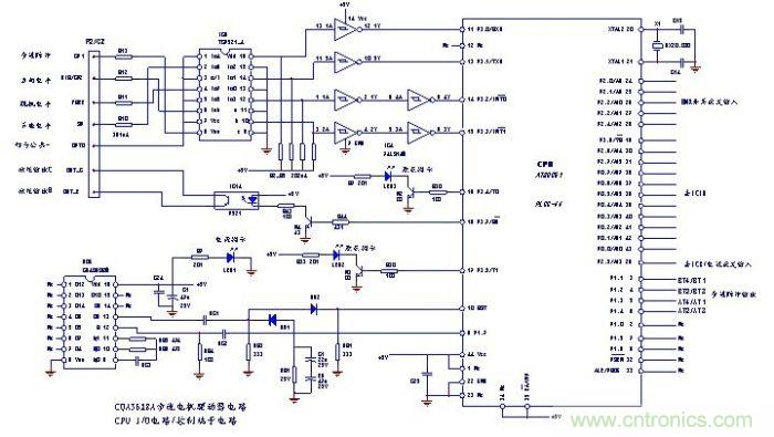 圖4:CPU(單片機)電路和控制端子內(nèi)電路圖