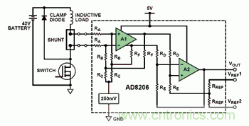 圖4 AD8206內部結構示意圖