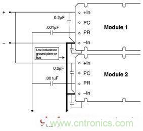 圖2:外加把引腳電容耦合的保護(hù)措施