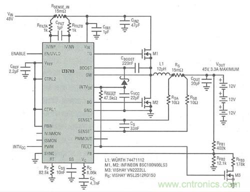 圖4:3. 3A電流、6節電池(36V)SLA電池充電器
