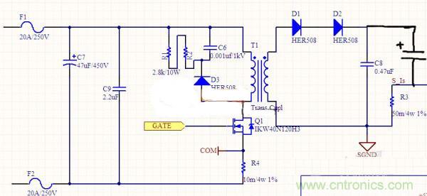 高人指點:反激初級電流波形異常如何解決?