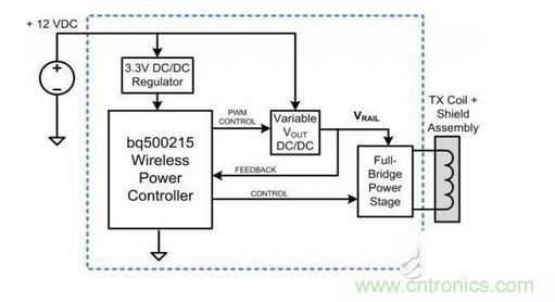 具有一個無線數字控制的10W無線電源發射器