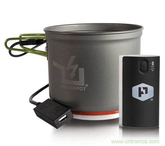 圖6：Powerpot設備利用熱源發(fā)電，使用者能一邊烹煮食物一邊為移動設備充電。