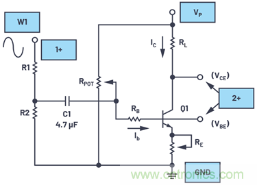ADALM2000實驗:共發(fā)射極放大器